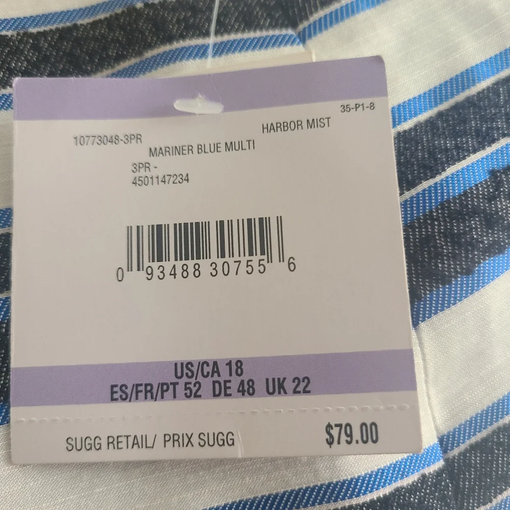 Kasper Women's Nolvelty Striped Slim Skirt in Mariner Blue Sz 18 - Picture 5 of 9
